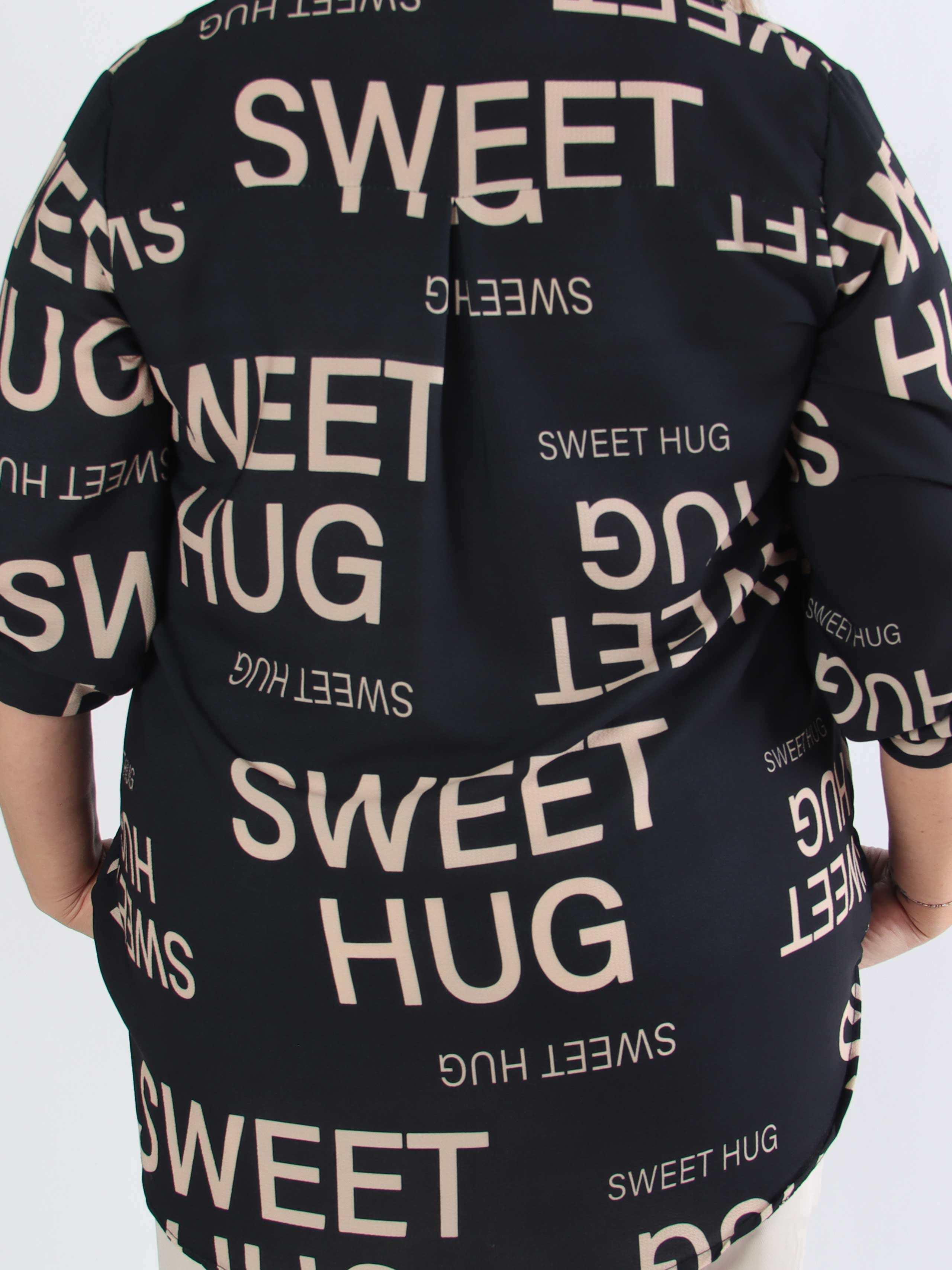 Vanesa Graphic - Sød plus size tunika i viskose med tekst